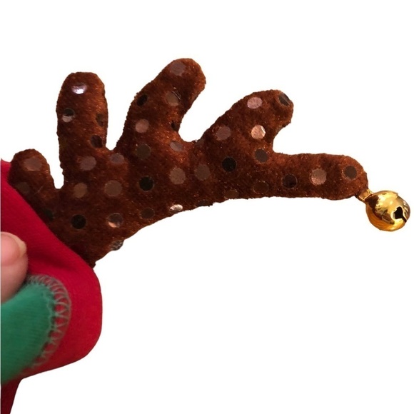 Simply Dog Reindeer For Hire Christmas Holiday Sweatshirt W/ Bling Antlers Sz. S - Picture 4 of 4